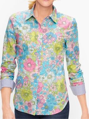NWT Talbots Bright Floral Button-Up Shirt - Multicolor size XS
